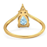 Pear Teardrop Natural Stone Chevron Ring