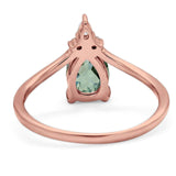 Pear Teardrop Natural Stone Chevron Ring