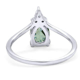 Pear Teardrop Natural Stone Chevron Ring