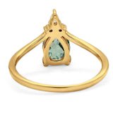 Pear Teardrop Natural Stone Chevron Ring