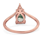 Pear Teardrop Natural Stone Chevron Ring