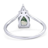 Pear Teardrop Natural Stone Chevron Ring