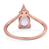 Pear Teardrop Natural Stone Chevron Ring