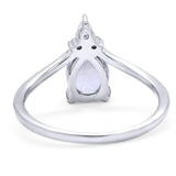 Pear Teardrop Natural Stone Chevron Ring