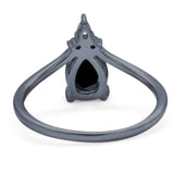 Pear Teardrop Natural Stone Chevron Ring