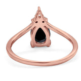 Pear Teardrop Natural Stone Chevron Ring