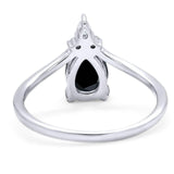 Pear Teardrop Natural Stone Chevron Ring