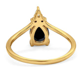 Pear Teardrop Natural Stone Chevron Ring