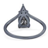 Pear Teardrop Natural Stone Chevron Ring