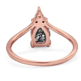 Pear Teardrop Natural Stone Chevron Ring