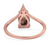 Pear Teardrop Natural Stone Chevron Ring