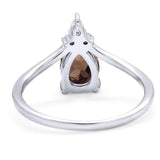 Pear Teardrop Natural Stone Chevron Ring