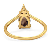 Pear Teardrop Natural Stone Chevron Ring