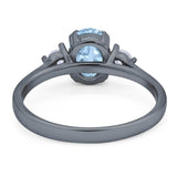 Art Deco Oval Natural Stone Three Stone Ring