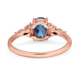 Oval Natural Stone Art Deco Ring