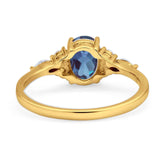 Oval Natural Stone Art Deco Ring