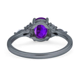 Oval Natural Stone Art Deco Ring