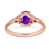 Oval Natural Stone Art Deco Ring