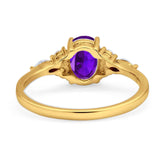 Oval Natural Stone Art Deco Ring