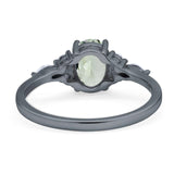 Oval Natural Stone Art Deco Ring