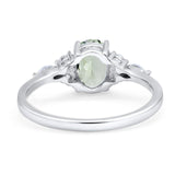 Oval Natural Stone Art Deco Ring