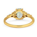 Oval Natural Stone Art Deco Ring