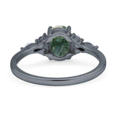 Oval Natural Stone Art Deco Ring