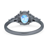 Oval Natural Stone Art Deco Ring