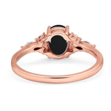 Oval Natural Stone Art Deco Ring