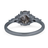 Oval Natural Stone Art Deco Ring