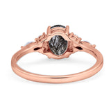 Oval Natural Stone Art Deco Ring