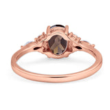 Oval Natural Stone Art Deco Ring