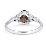 Oval Natural Stone Art Deco Ring