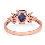 Art Deco Pear Teardrop Natural Stone Ring