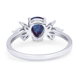 Art Deco Pear Teardrop Natural Stone Ring