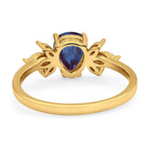 Art Deco Pear Teardrop Natural Stone Ring