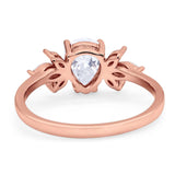 Art Deco Pear Teardrop Natural Stone Ring