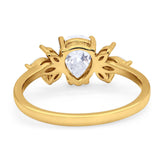 Art Deco Pear Teardrop Natural Stone Ring