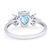 Art Deco Pear Teardrop Natural Stone Ring