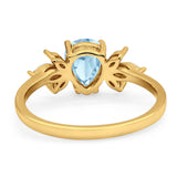 Art Deco Pear Teardrop Natural Stone Ring