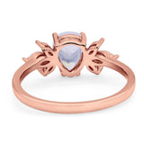 Art Deco Pear Teardrop Natural Stone Ring