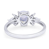 Art Deco Pear Teardrop Natural Stone Ring