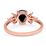 Art Deco Pear Teardrop Natural Stone Ring