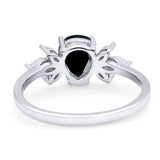 Art Deco Pear Teardrop Natural Stone Ring