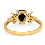 Art Deco Pear Teardrop Natural Stone Ring