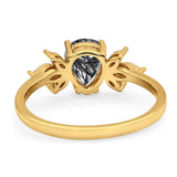Art Deco Pear Teardrop Natural Stone Ring