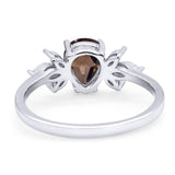 Art Deco Pear Teardrop Natural Stone Ring