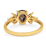 Art Deco Pear Teardrop Natural Stone Ring