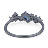 Art Deco Oval Natural Stone Wedding Ring