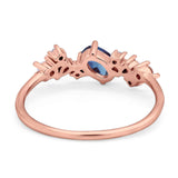 Art Deco Oval Natural Stone Wedding Ring